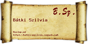 Bátki Szilvia névjegykártya